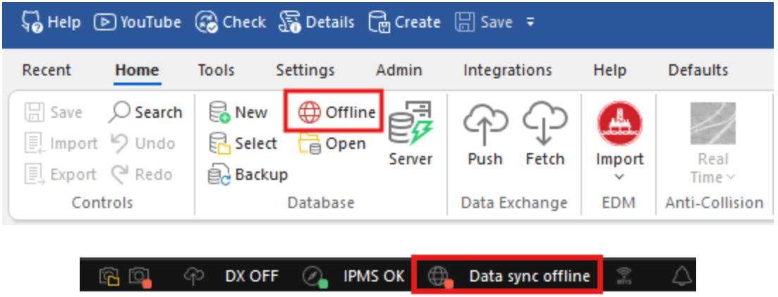 Figure 102: Toggling data sync status
