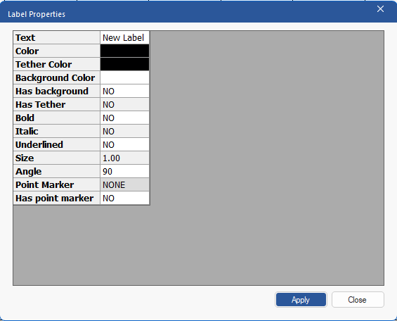 Figure 218: Label Properties dialog