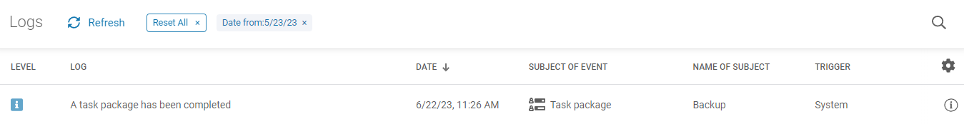Logs Tab