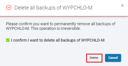 confirming the deleting process