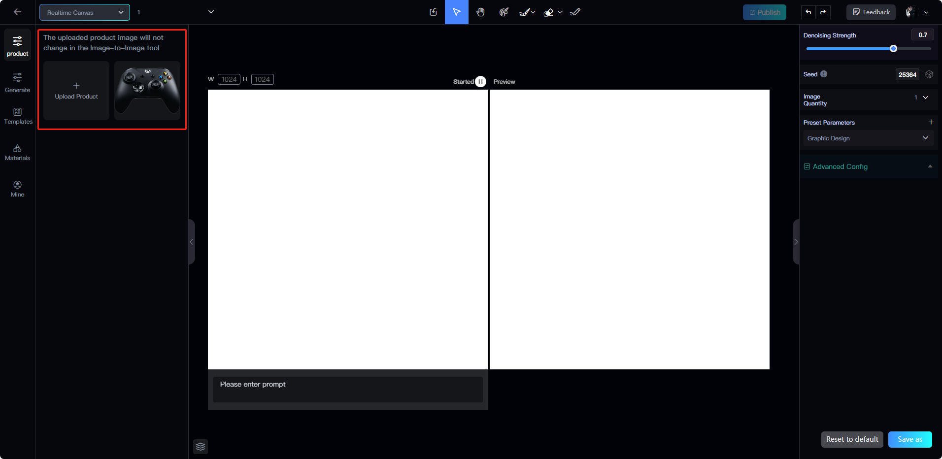 Realtime Canvas - Upload Product