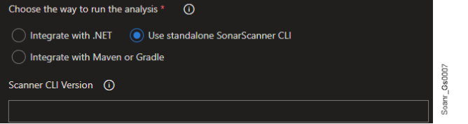 Select Use Standalone SonarScanner CLI for the analysis.