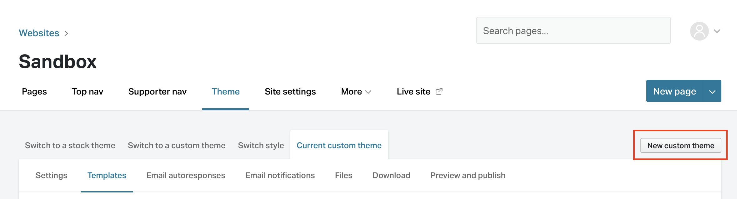 Adding a New Custom Theme