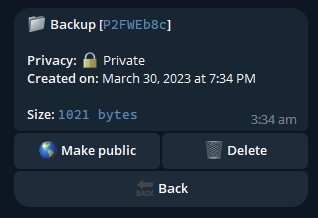 Private vs public screenshot