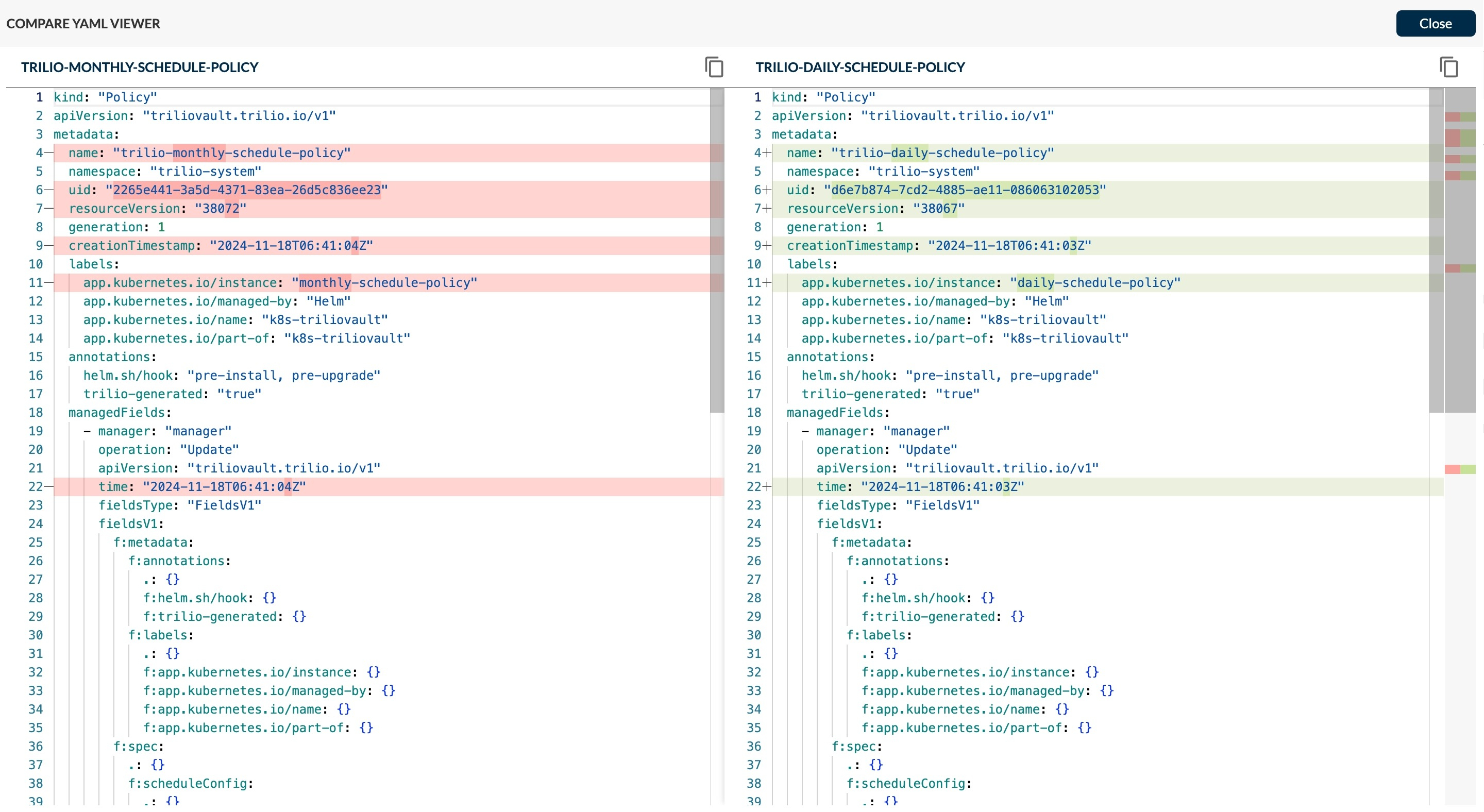 Create Backup options