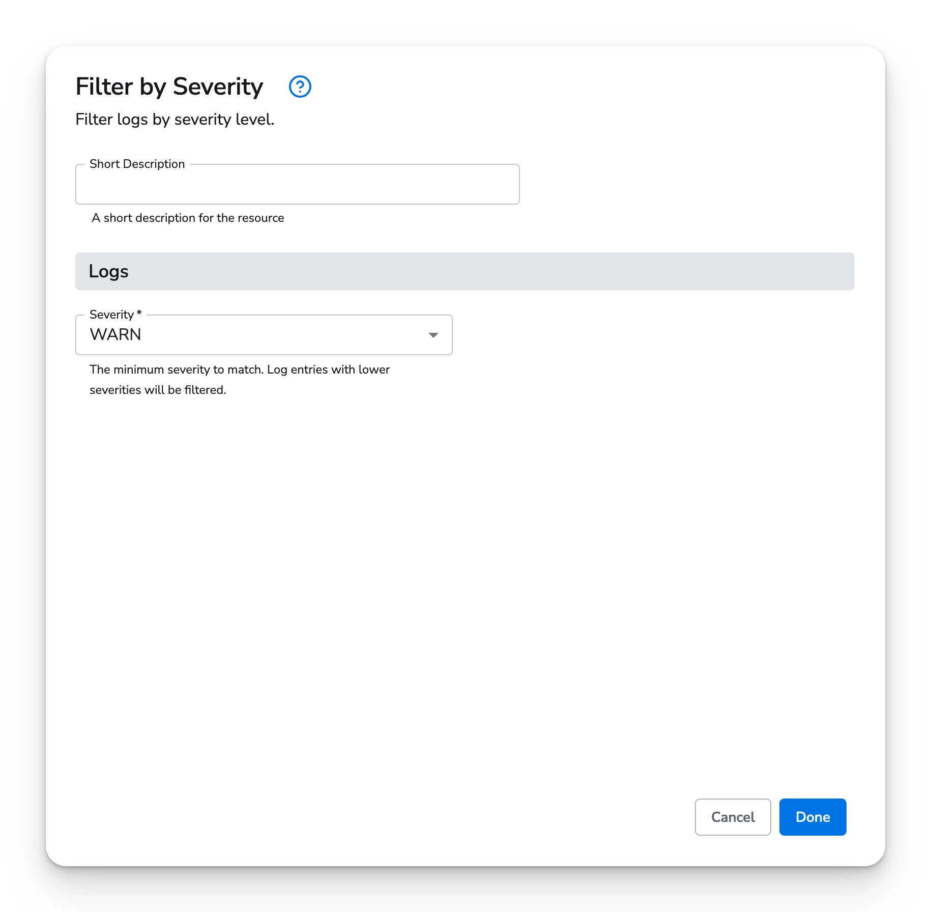 Bindplane docs - Reduce Log Volume with the Severity Filter - image 4