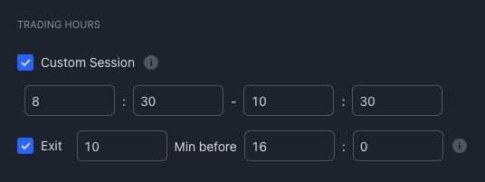 TradingView Indicator Settings Session
