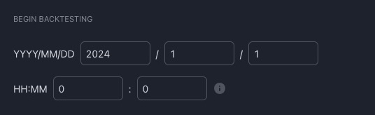 TradingView Indicator Settings Begin Backtesting