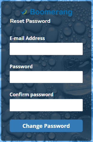 Password reset form