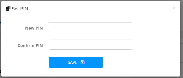 Set PIN dialog