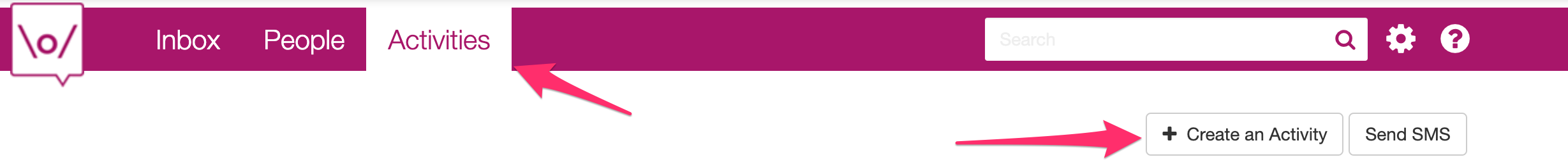 Activities and create an activity in the FrontlineSMS website.