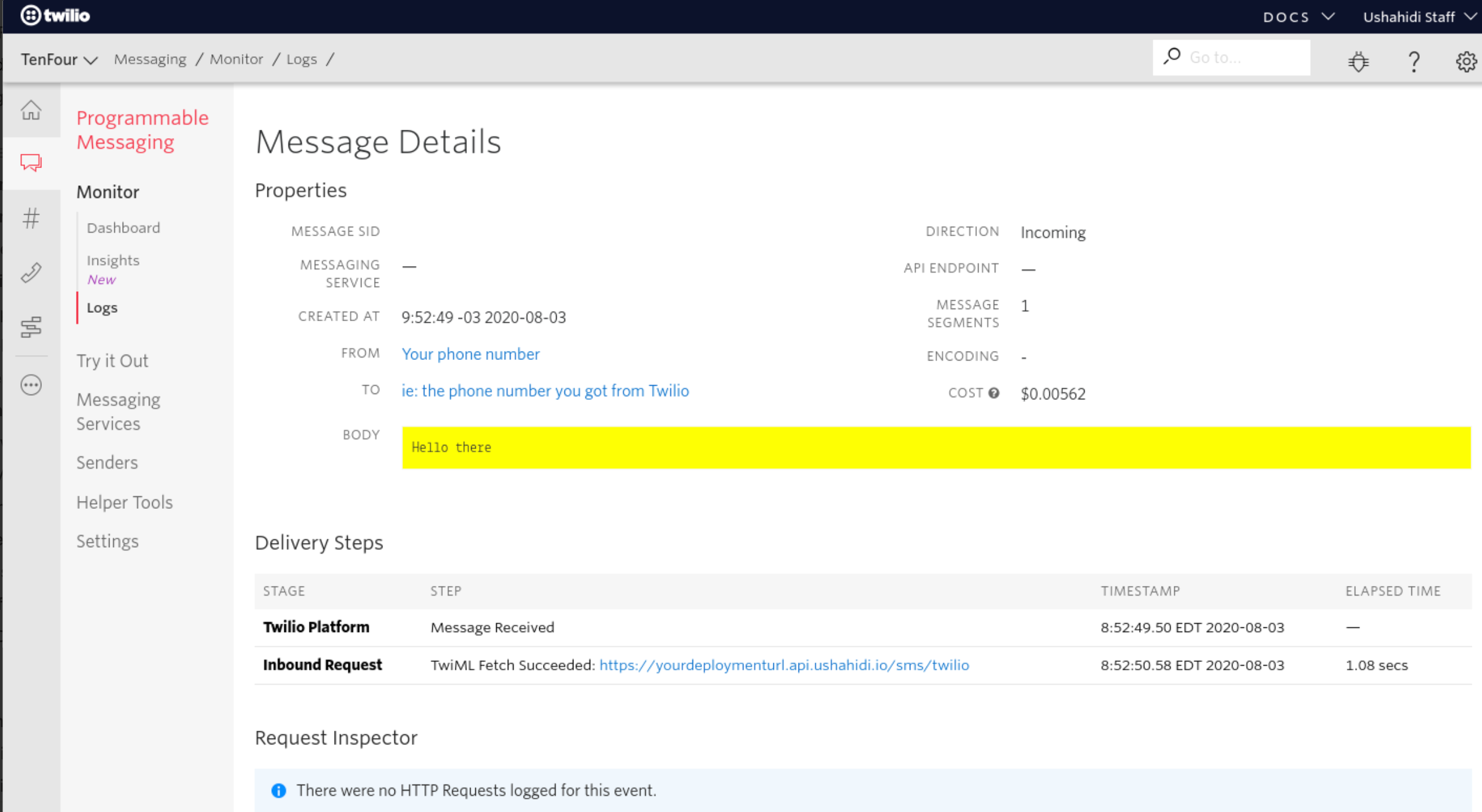 Details of a single Message