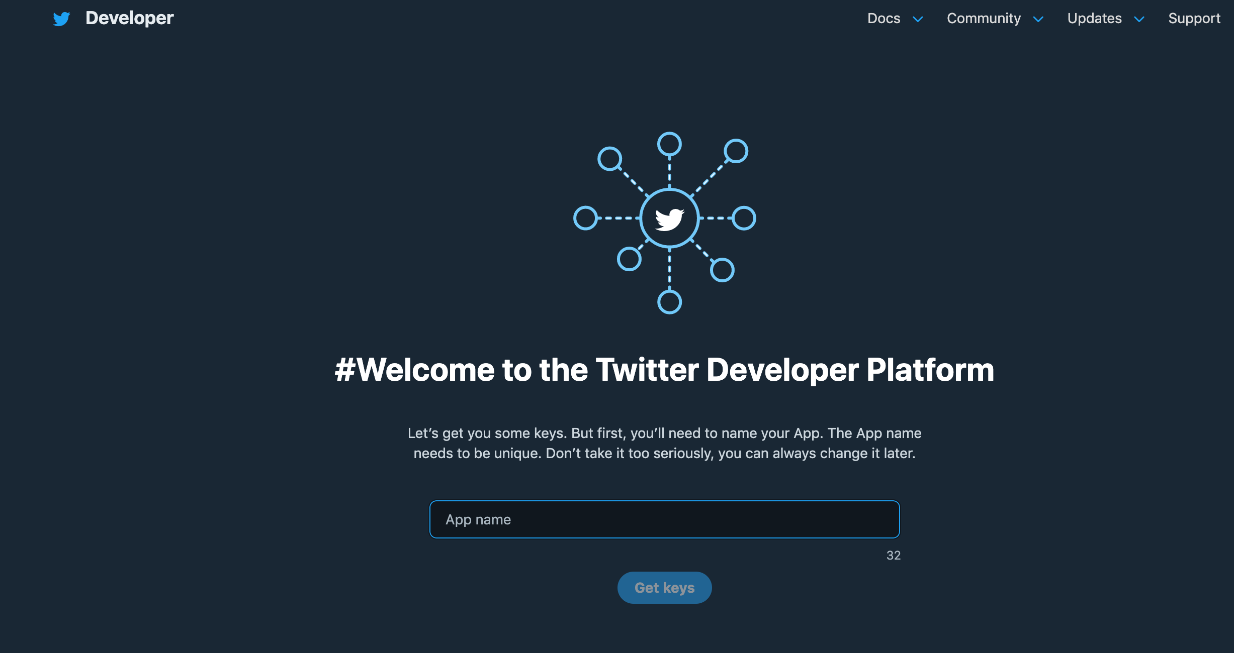 Twitter (X) Developer Page - Enter your App/Deployment/Project name