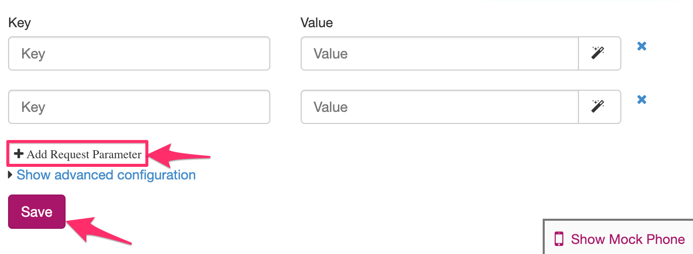 Click on Add Request Parameter