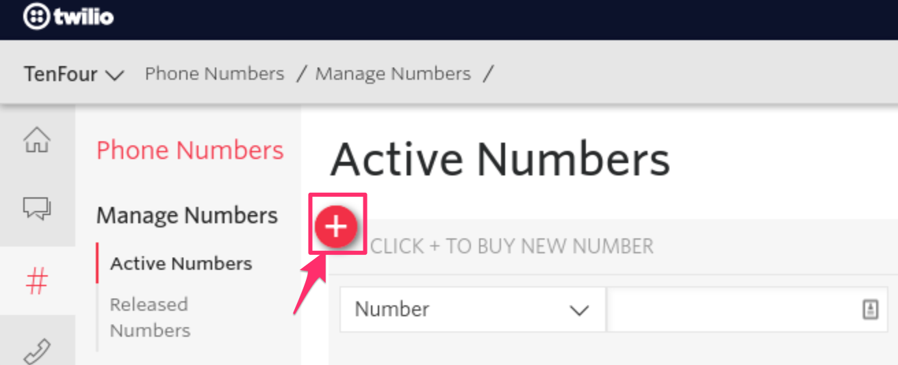 Click on the red (+) icon highlighted