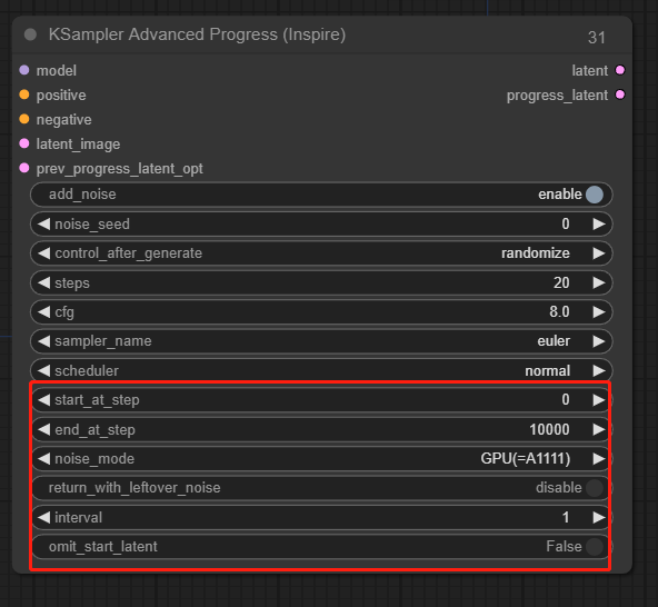 Sampler - KSampler Advanced