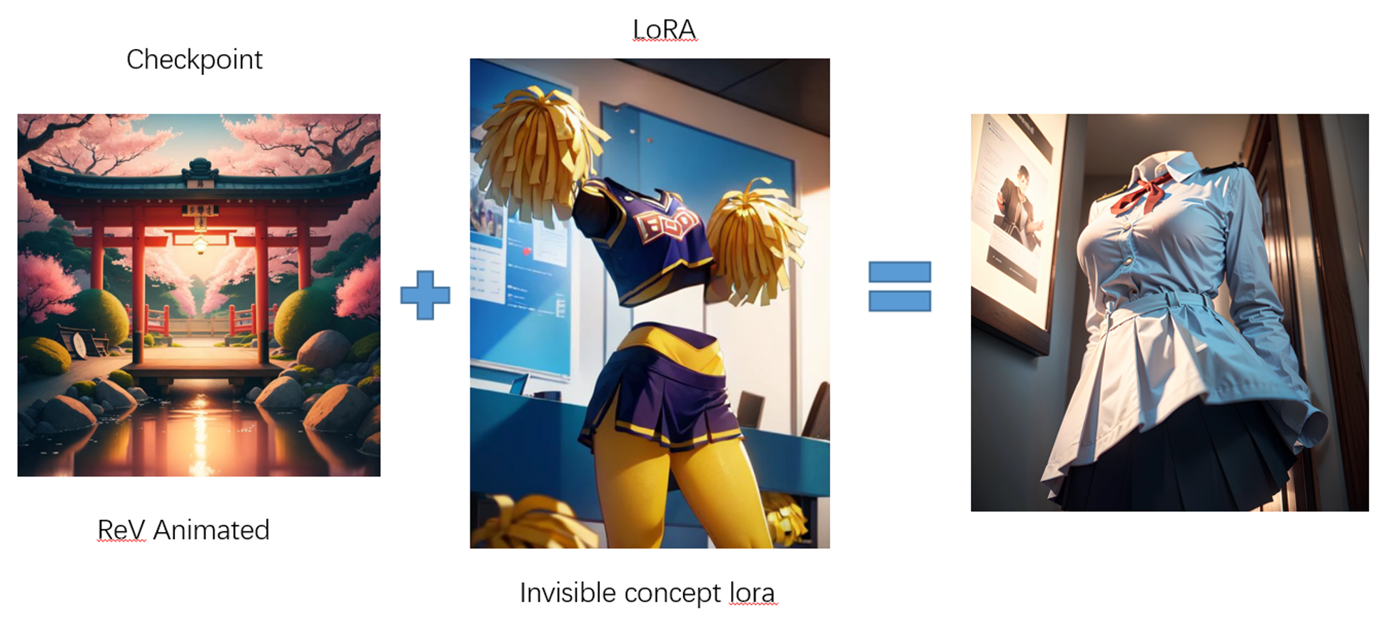 Checkpoint ReV Animated & Invisible Concept Lora
