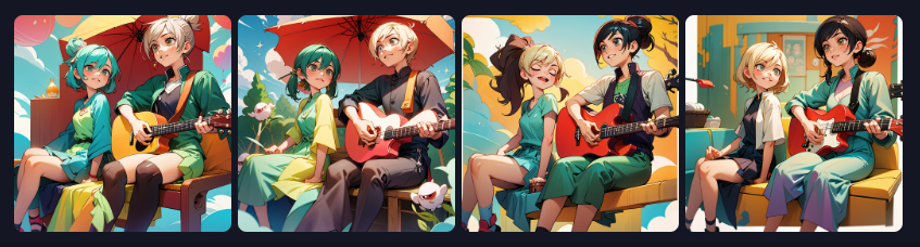 Different examples of AI images with one pose