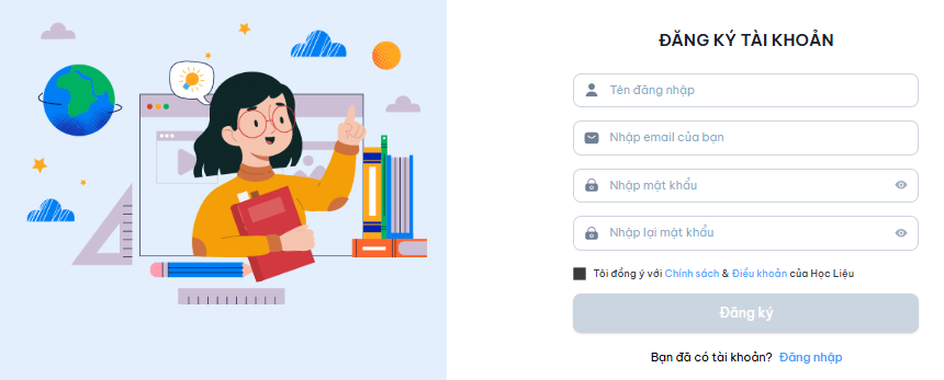 Hình 1-4: Màn hình Đăng ký tài khoản bằng email/ Tên đăng nhập