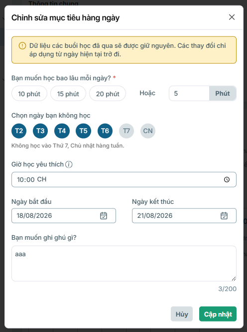 Hình 5-6: Chỉnh sửa mục tiêu 2