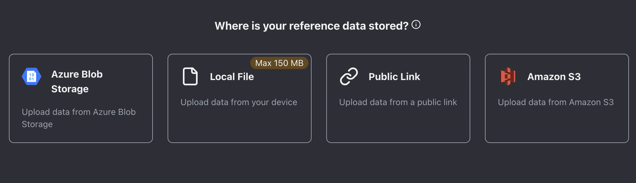 Data upload options
