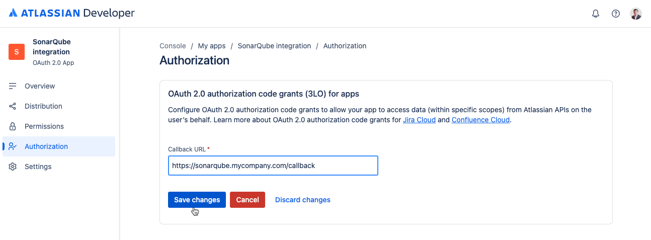 Configuring the authorization