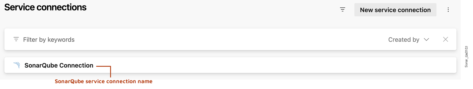 Define your SonarQube connection name when building your Azure pipeline.