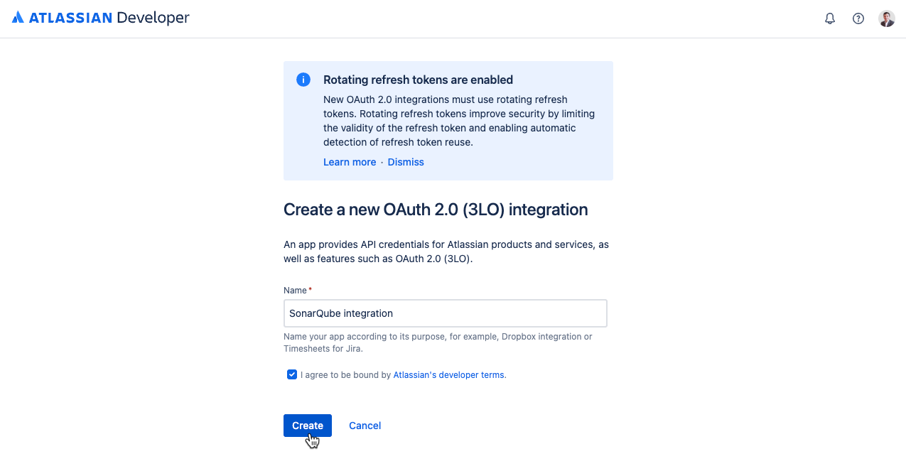 Configuring the integration app