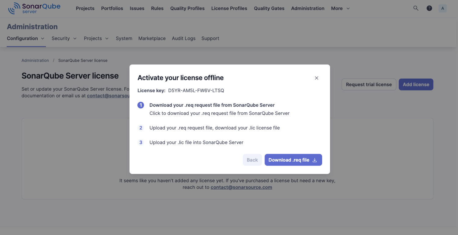Offline license activations steps