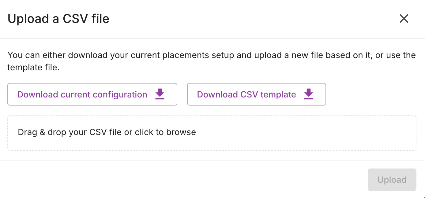 CSV file download options