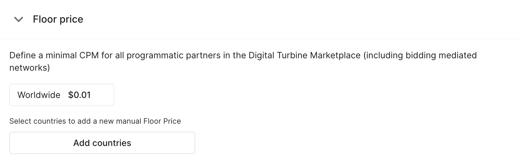 Floor Price Settings