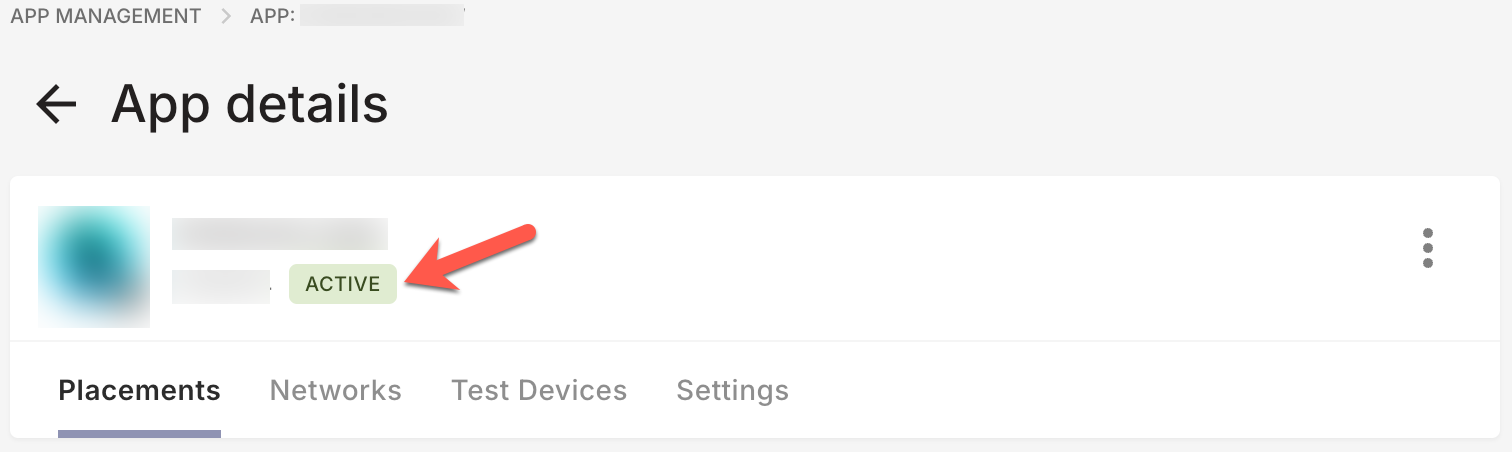 Reactivated app showing as ACTIVE on the App details screen