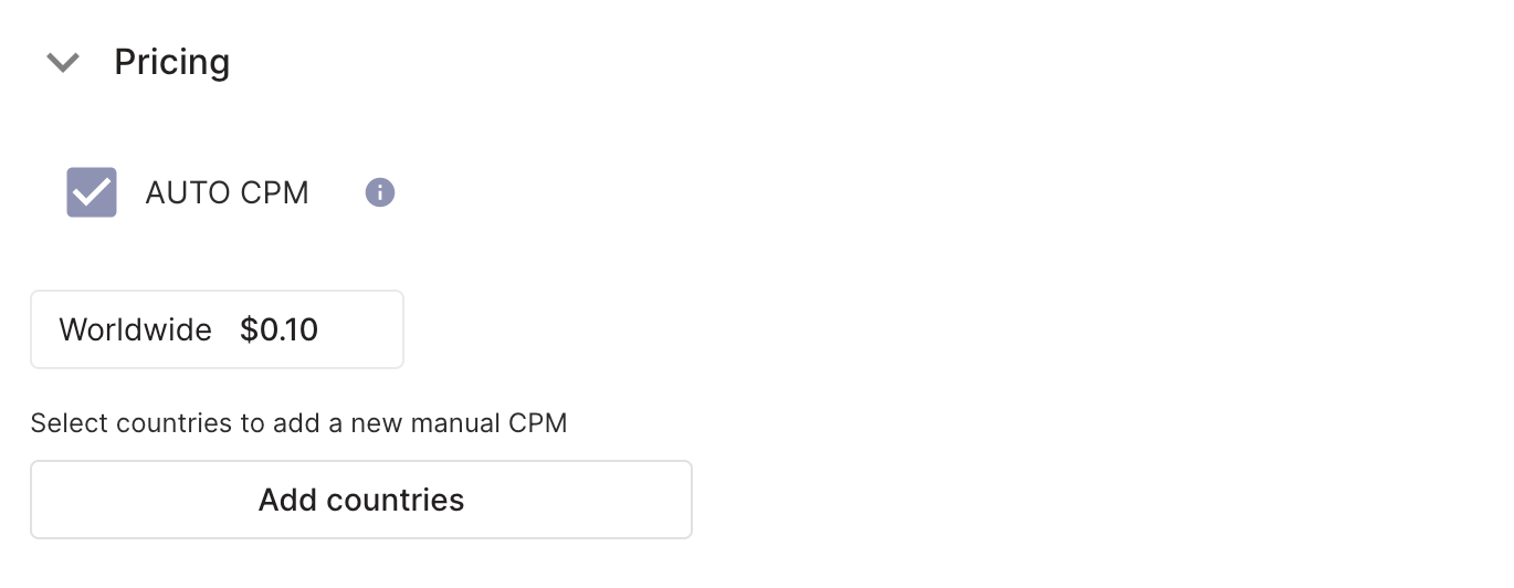 Pricing method for instances