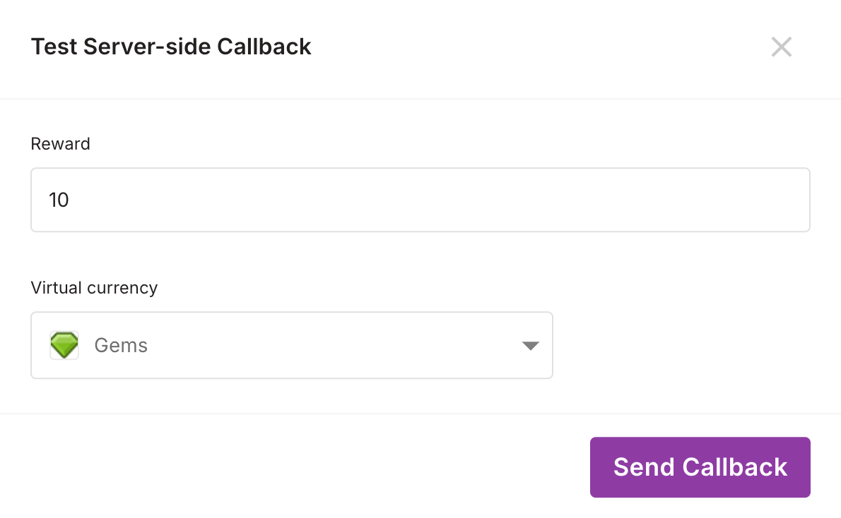 Test Server-side callback window