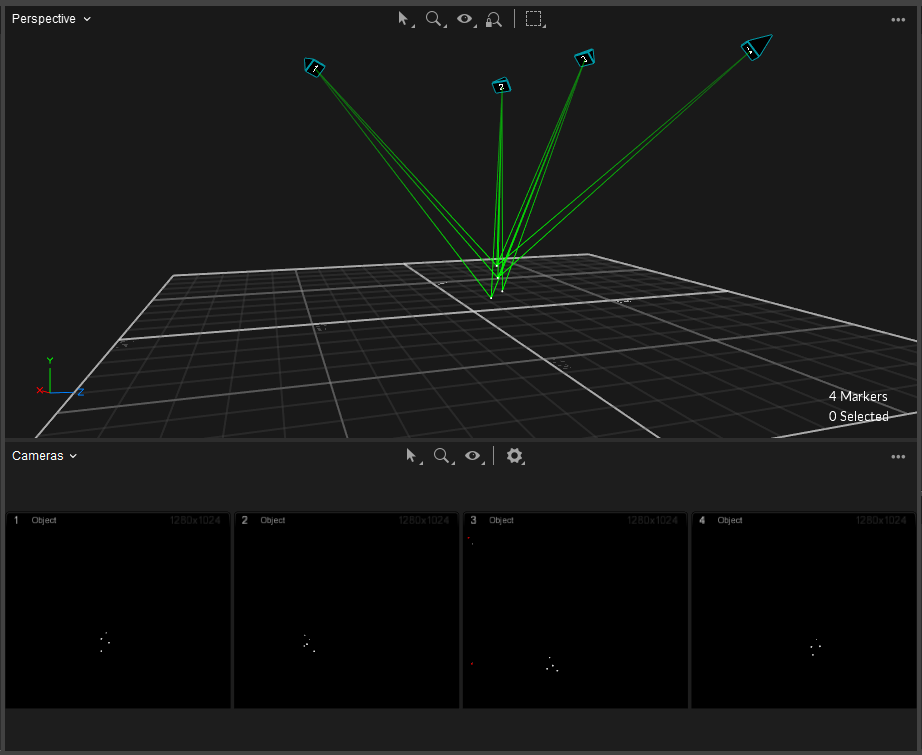 the 3D Viewport with All Tracked Rays displayed.