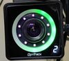 A PrimeX camera with the ringlight displaying a partial green color. 