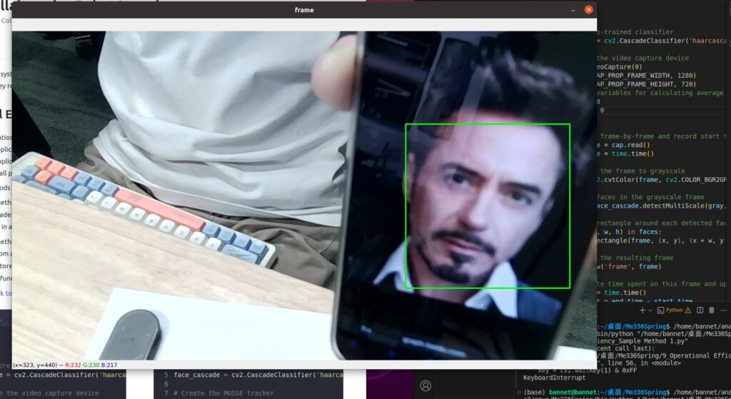 Face-detection example for Method 1