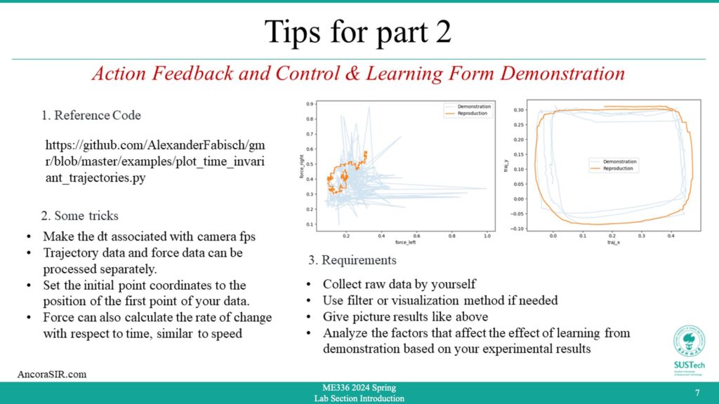 Part 2 tips with reference code, trajectory plots and requirements