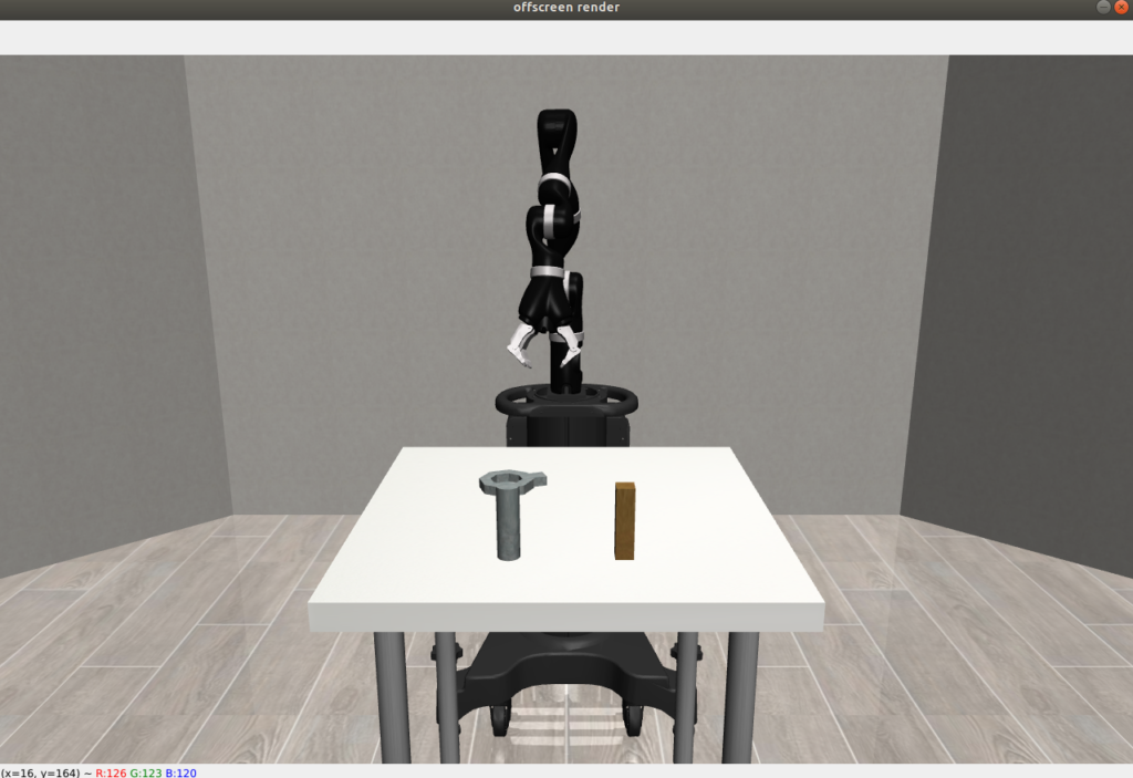 Robosuite rendered robot and tabletop manipulation environment