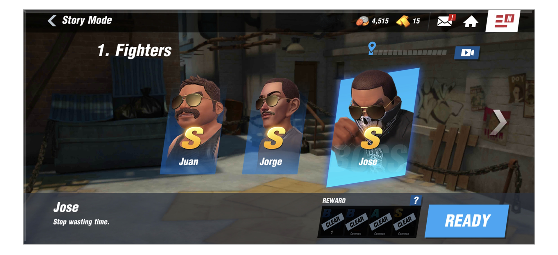 Boxing Star X Story Mode menu