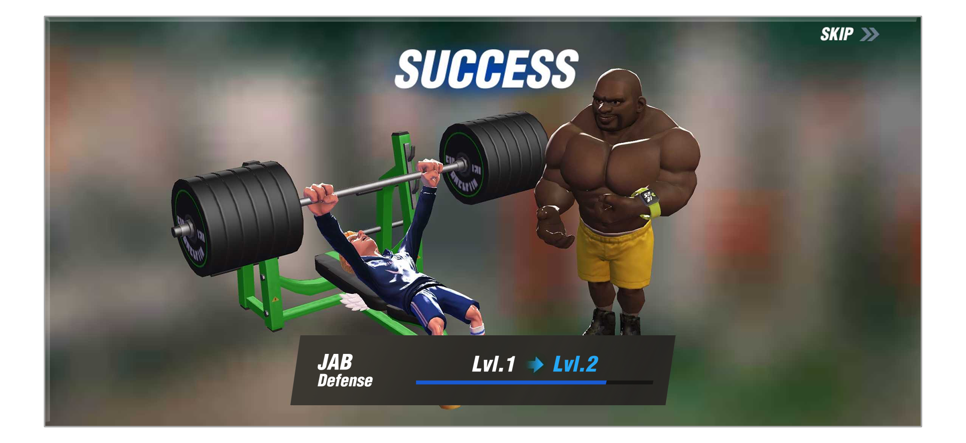 Khari is training Jin. Jin is doing a bench press workout.