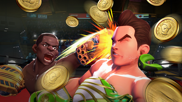 Titus punching Jin causing P-Coins to fly out.
