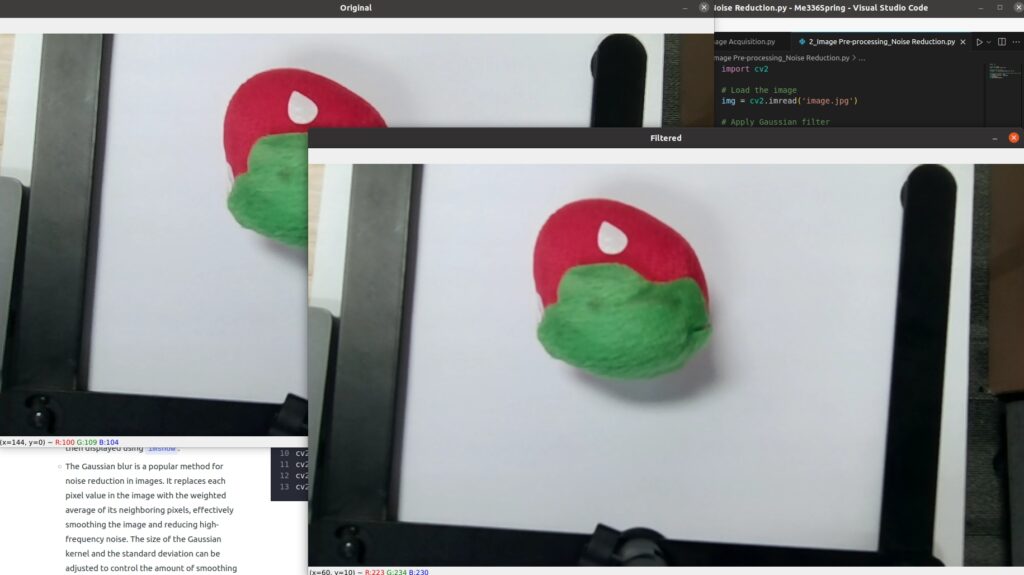Original and Gaussian-filtered images