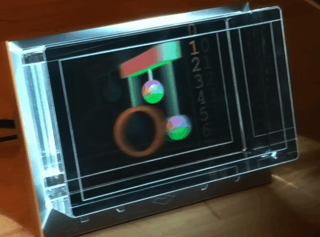 3D object displayed on a real Looking Glass device showing quilt image result