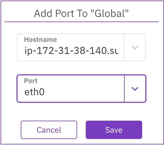 Add port dialog