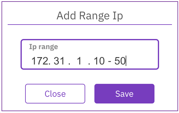 Add range IP dialog