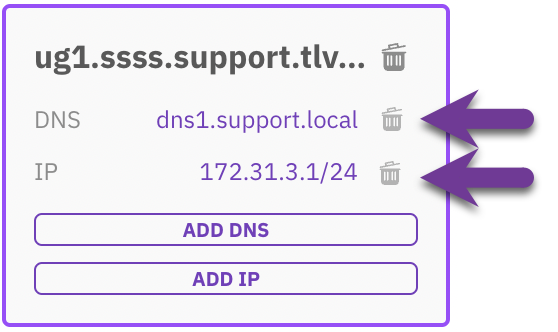 Remove the DNS or IP of a client group