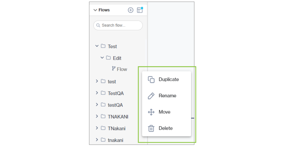 Duplicate rename or move a workflow chat flow user guide