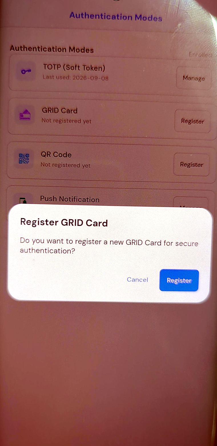 Confirming registration.