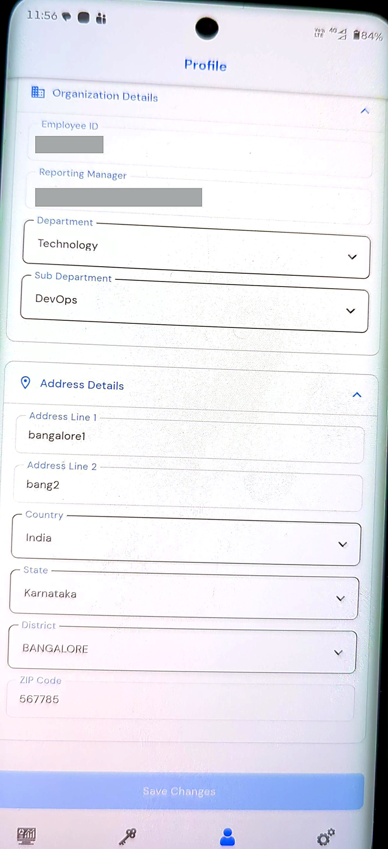 Organization and address details.